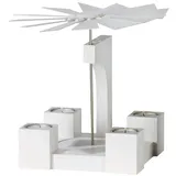 KWO Olbernhau Pyramide Eiche, weiß, 19 cm, Holz, Mehrfarbig