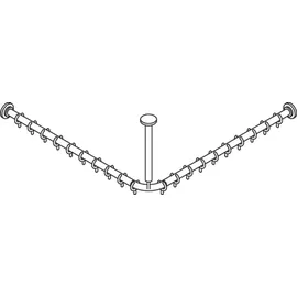 Hewi Serie 801 Vorhangstange 801.34.116118 1200 x 1200 mm, 24 Vorhangringe, senfgelb