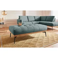 exxpo - sofa fashion Hocker Palic Polsterhocker 139 x 47 x 71 cm Blau/Grün