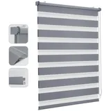 Sekey Seykey Doppelrollo Klemmfix, ohne Bohren für Fenster, 50 cm breites Doppelrollo Duo-Rollo Sonnenschutz, 50x100cm, Grau