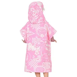 Rip Curl Mixed Snap Cotton Poncho - Natural / Pink - One Size