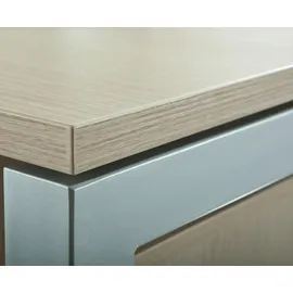 hjh OFFICE PRO Schreibtisch R-Serie Asteiche / Silber