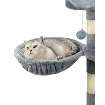 LIONTO Liegemulde für Kratzbäume, Liegefläche mit stabilem Metallrahmen & 15 cm Tiefe, hellgrau