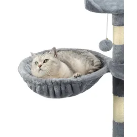 LIONTO Liegemulde für Kratzbäume, Liegefläche mit stabilem Metallrahmen & 15 cm Tiefe, hellgrau