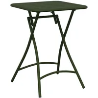 VidaXL Gartentisch Klappbar Dunkelgrün 55x55x73 cm Stahl