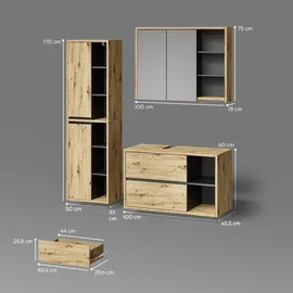 livinity® Vomano 3-tlg. Artisan-Eiche