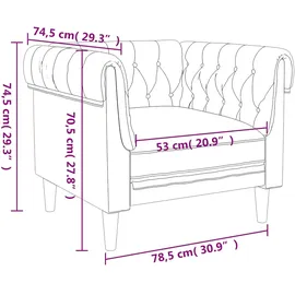vidaXL Chesterfield-Sessel Dunkelbraun Stoff