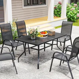 Outsunny Gartentisch 152 x 90 x 74 cm Schwarz