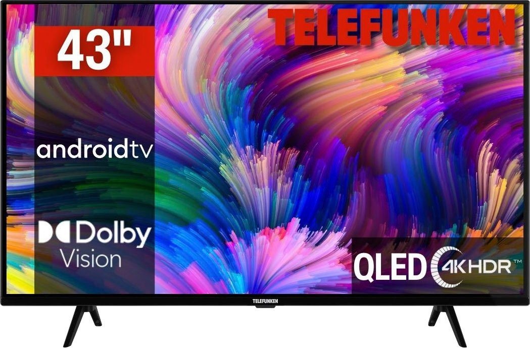 Telefunken D43Q660M2CW QLED-Fernseher (108 cm/43 Zoll, 4K Ultra HD, Smart-TV) schwarz