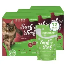 Lyra Pet 72 x 85 g Lecker.Pet® Surf'n'Turf Pouches Katzenfutter in feiner Jelly Nassfutter 4er Mix Multipack