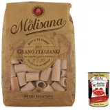 LA MOLISANA 6x Pasta La Molisana Mezzi rigatoni n.32 Integrale Vollkornnudeln Kurze Nudeln, NUR italienischer Weizen - 500g + Italian Gourmet P0lpa 400g