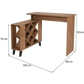 MCW Bartisch rechteck 120 x 93 x 98 cm Braun