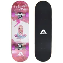 Apollo Skateboard - Skaterprincess rosa|weiß 71 CM