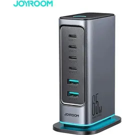 Joyroom GaN-Multiport-Ladegerät 65 W mit 4x USB-C- und 2x USB-A-Anschlüssen - EU-Stecker