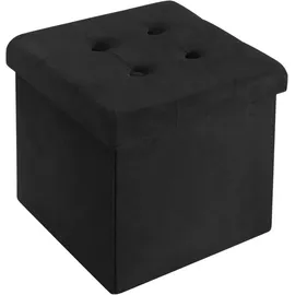 Woltu Sitzhocker mit Stauraum Samt 38 x 38 x 38 cm Grau