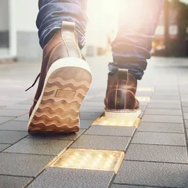 ledscom.de LED Pflasterstein Bodeneinbauleuchte CUS für außen, IP67, eckig, 10 x 10cm, warmweiß