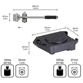 Wagner design yourself Möbelroller-Set MM 3113 schwarz 12.0 x 8.0 3.4 cm