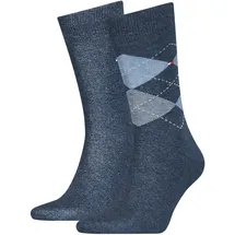 Tommy Hilfiger Check Socken 2er Pack Blau 47-49