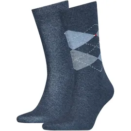 Tommy Hilfiger Check Socken 2er Pack Blau 47-49