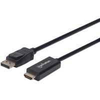 Manhattan DisplayPort auf HDMI-Kabel DisplayPort-Stecker auf HDMI-Stecker, 1,8 m, schwarz
