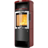 Kaminofen HARK 44-5.3 GT FlameKat 8 kW - Ofenkacheln: Bordeaux-Rot - Korpus: graphit/verchromt
