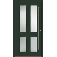 Aluminium Haustür RC2 "MELANIE" 90 mm Tannengrün matt RAL 6009 innen öffnend DIN rechts