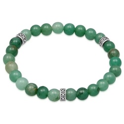 Kuzzoi Bead-Armband-Set Herren Aventurin Grün Bead Vintage 925 Silber grün 19