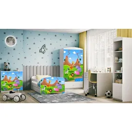 raumhirsch furniture Kinderbett Safari 80 x 180 cm Holzwerkstoff weiß
