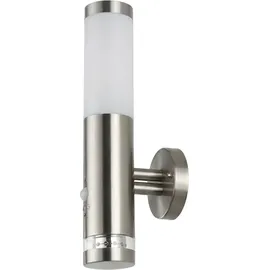 Easylight Außenwandleuchte Edelstahl 34,0 cm inkl. Bewegungsmelder E27 IP44 silber/weiß
