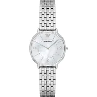 Emporio Armani Uhr für Damen , Zweizeiger Uhrwerk, 32mm Silbernes Edelstahlgehäuse mit Edelstahlarmband, AR2507