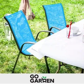 Zolta Metall Gartenstühle Gartensessel 55 x 80 x 89 cm blau 4 St.