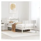 vidaXL Massivholzbett 100 x 200 cm Weiß