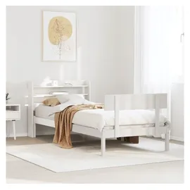 vidaXL Massivholzbett 100 x 200 cm Weiß