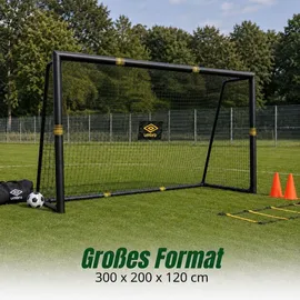 Umbro Fußballtor Schwarz 300 x 200 x 120 cm
