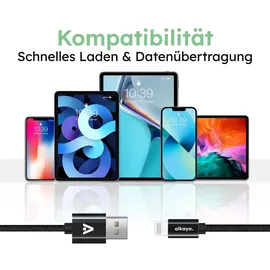 Alkaya USB-A auf Lightning 1 m Schwarz