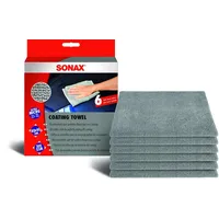 Sonax Coating Towel (6 Stück) weiches Mikrofasertuch zur sanften Entfernung von Politur- oder Versiegelungsrückständen | Art-Nr. 04511000