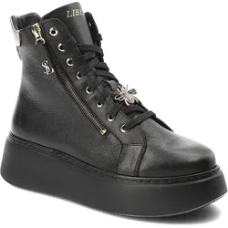 Schwarze Sneakers Libero Gefütterte Damenschuhe, 39