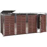 MCW Mülltonnenverkleidung K14 4er Walnuss-Holzoptik 120x264x85cm