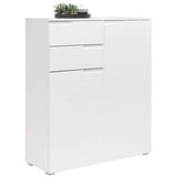 Stella Trading Kommode Weiß Weiß Hochglanz - Modernes Sideboard mit viel Stauraum für Ihren Wohnbereich - 100 x 119 x 40 cm