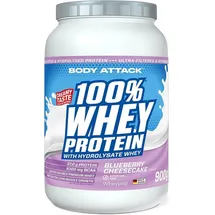 Body Attack 100% Whey Protein Blaubeere Käsekuchen Pulver 900 g