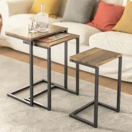SoBuy Satztisch FBT102 beige 3er Set