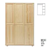 JVmoebel Kleiderschrank Echtes Holz Massivholz Vollholz Schrank Massive Schränke Landhaus Made in Europa beige