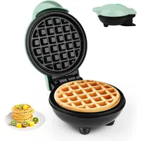 Mini Waffeleisen,Belgische Waffel Maschine ø 10cm,220V|350W,Grün,Doppelseitige