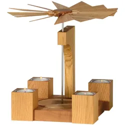 KWO Erzgebirge Pyramide Eiche natur geölt Höhe 19 cm