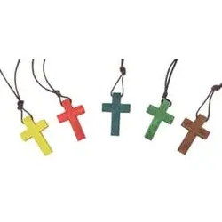 Halskette mit Holzkreuz sort. 33/212