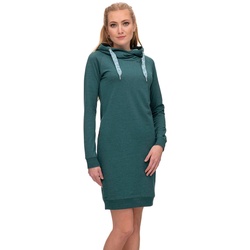 Sweatkleid RAGWEAR „Kleid DEVVA SWEAT“ Gr. M (38), N-Gr, grün (dusty green) Damen Kleider Freizeitkleider mit auffälligem Kordelzug