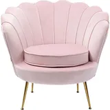 Cocktailsessel Samtsessel Sessel Bütenform Samtoptik Creme Kare Design