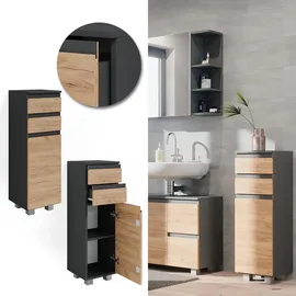 Vicco Midischrank J-Shape Anthrazit/Eiche 30 x 81 cm