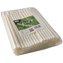 Papstar Trinkhalme mit Löffel 20 cm 100 St. Weiß