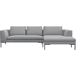 Ecksofa FLEXLUX "Loano, toller Sitzkomfort, L-Form", grau (sophisto grau), B:298cm H:86cm T:169cm, 100% Polyester, Sofas, modernes Sofa, frei im Raum stellbar, lose Kissen, Kaltschaum im Sitz